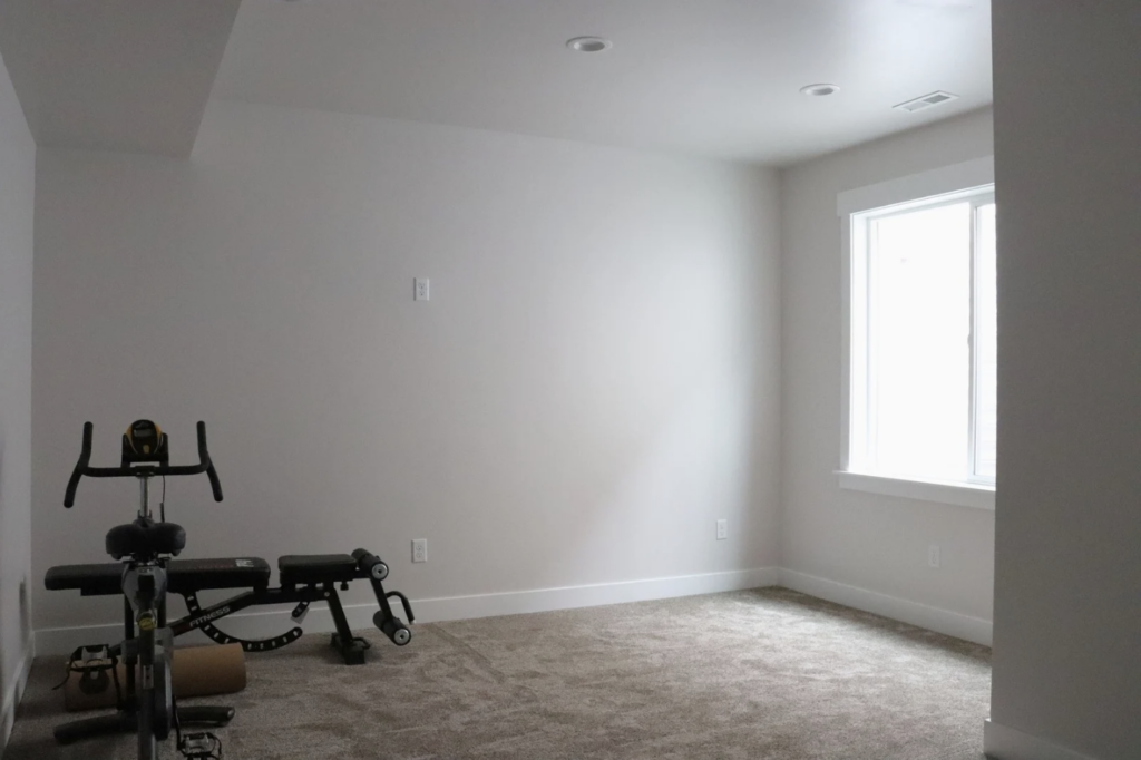 newly constructed workout room by pro worx construction in utah